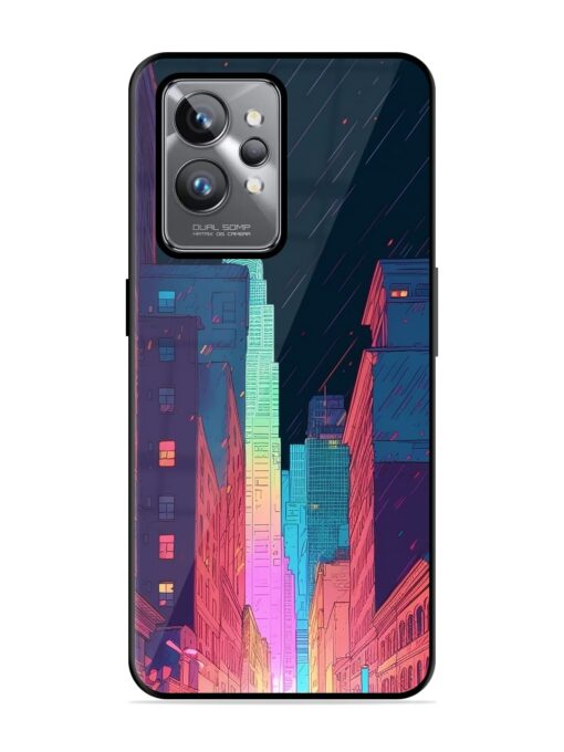 Minimal City Art Glossy Metal Phone Cover for Realme Gt 2 Pro Zapvi