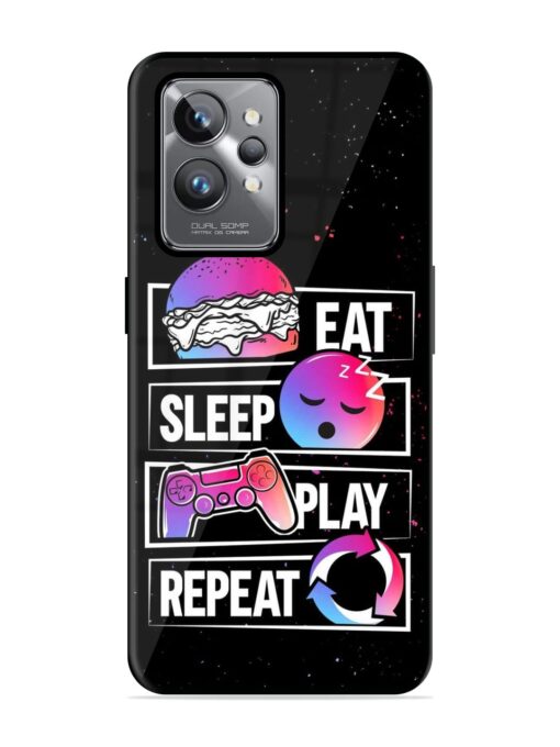 Eat Sleep Play Repeat Glossy Metal Phone Cover for Realme Gt 2 Pro Zapvi