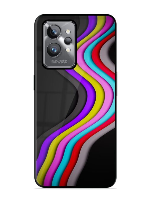 Liquid Blue Abstract Glossy Metal Phone Cover for Realme Gt 2 Pro Zapvi