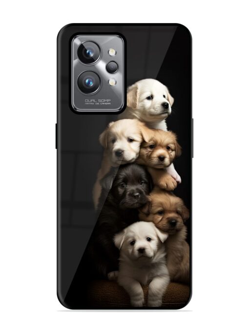 Cute Baby Dogs Glossy Metal Phone Cover for Realme Gt 2 Pro Zapvi