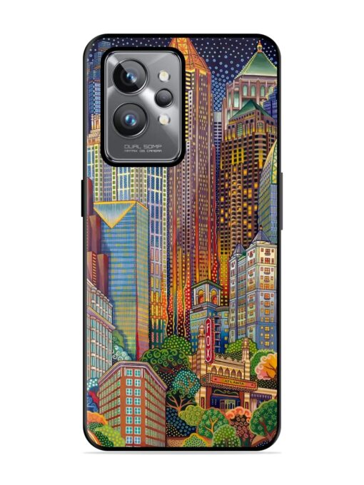 Cityscapes Art Glossy Metal Phone Cover for Realme Gt 2 Pro Zapvi