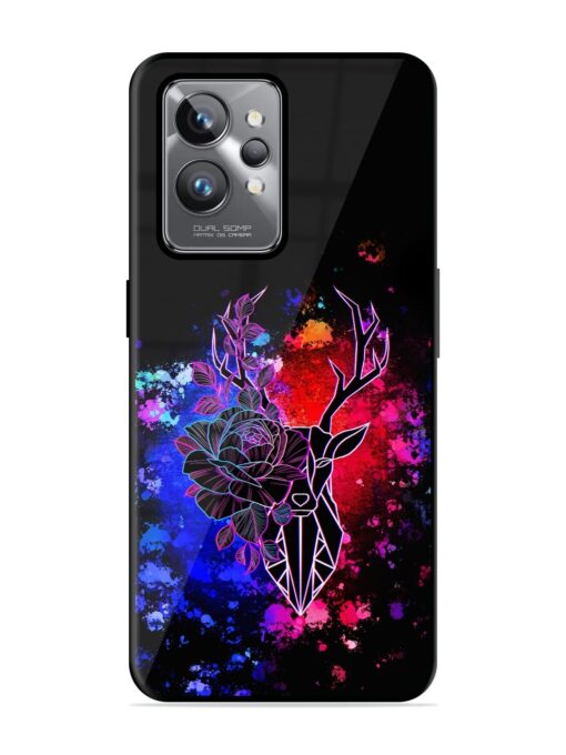 Floral Deer Art Glossy Metal Phone Cover for Realme Gt 2 Pro Zapvi