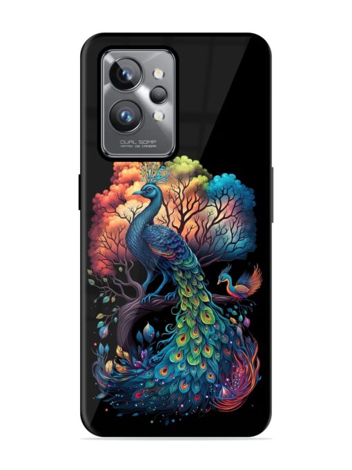 Peacock Tree Art Glossy Metal Phone Cover for Realme Gt 2 Pro Zapvi