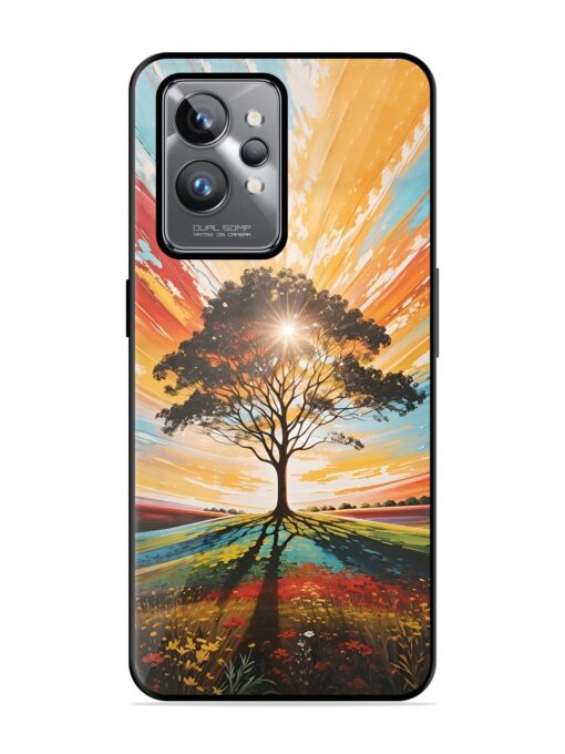 Abstract Tree Colorful Art Glossy Metal Phone Cover for Realme Gt 2 Pro Zapvi