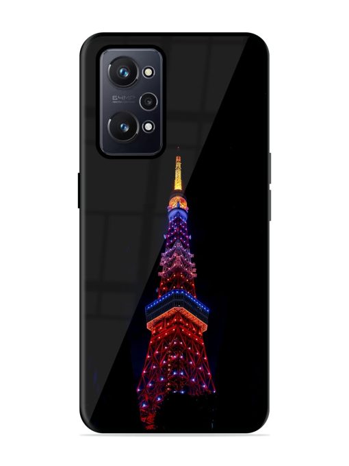 Eiffel Tower Night View Glossy Metal Phone Cover for Realme Gt Neo 3T Zapvi