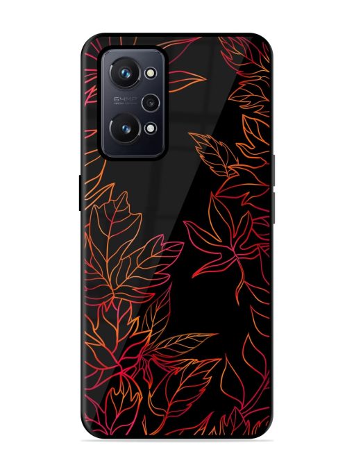 Red Floral Pattern Glossy Metal Phone Cover for Realme Gt Neo 3T Zapvi