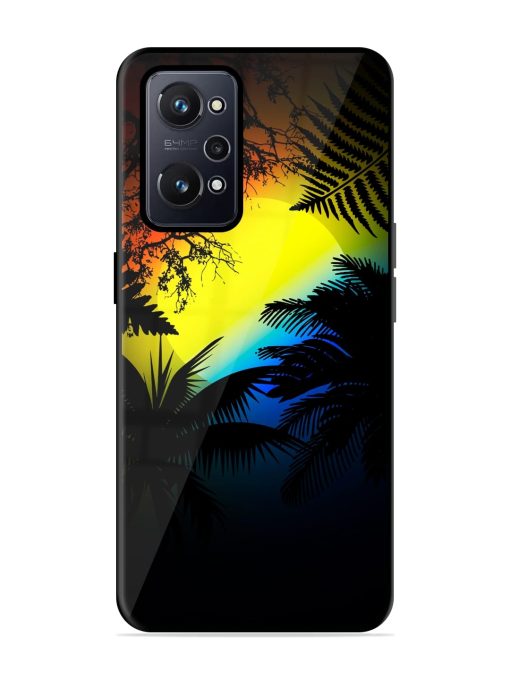 Colorful Sunset With Palm Trees Glossy Metal Phone Cover for Realme Gt Neo 3T Zapvi