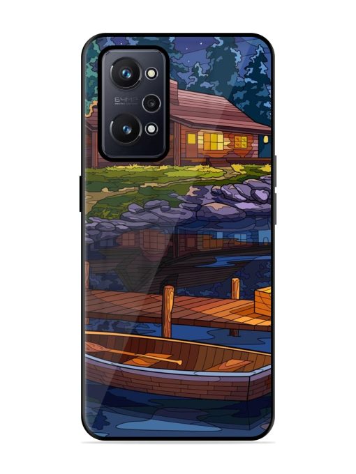 Village Night Scene Glossy Metal Phone Cover for Realme Gt Neo 3T Zapvi