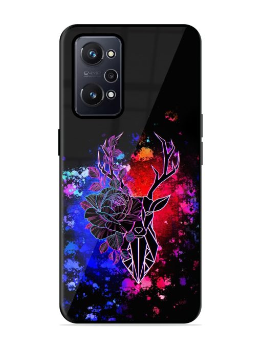 Floral Deer Art Glossy Metal Phone Cover for Realme Gt Neo 3T Zapvi