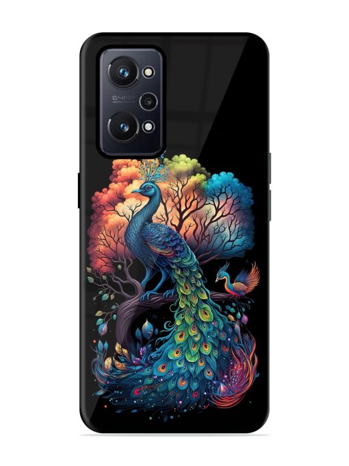 Peacock Tree Art Glossy Metal Phone Cover for Realme Gt Neo 3T Zapvi