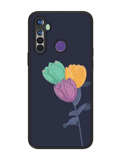 Flower Vector Glossy Metal Phone Cover for Realme Narzo 10 Zapvi