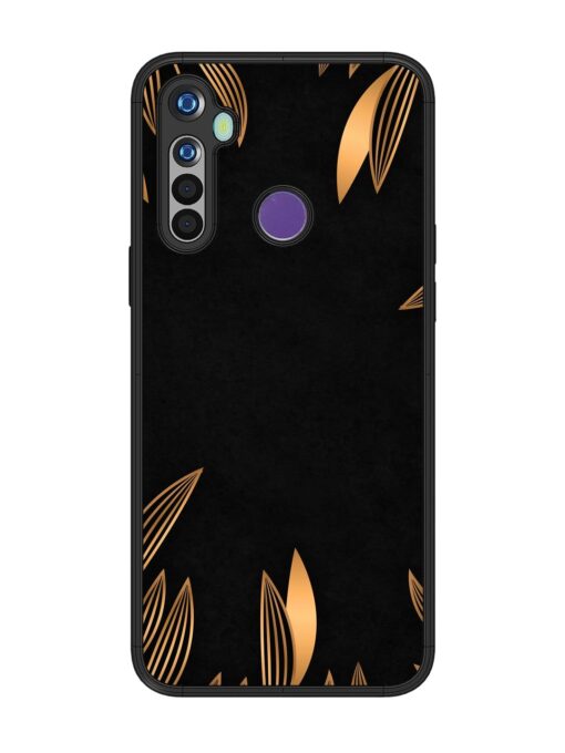 Golden Leaf Pattern Glossy Metal Phone Cover for Realme Narzo 10 Zapvi