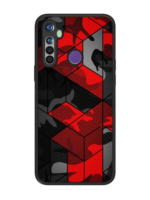 Royal Red Camouflage Pattern Glossy Metal Phone Cover for Realme Narzo 10 Zapvi