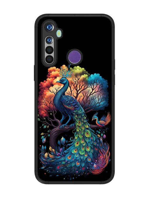 Peacock Tree Art Glossy Metal Phone Cover for Realme Narzo 10 Zapvi