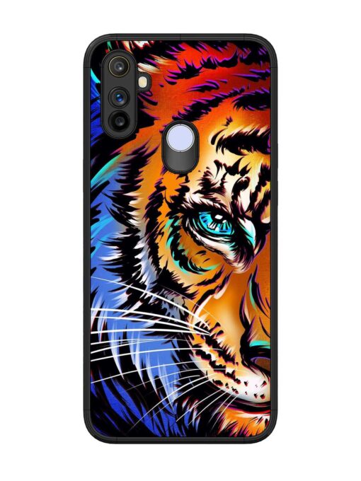 Colorful Lion Art Glossy Metal Phone Cover for Realme Narzo 20A Zapvi