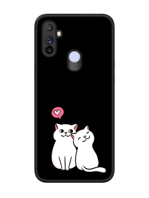 Cat Love Glossy Metal Phone Cover for Realme Narzo 20A Zapvi