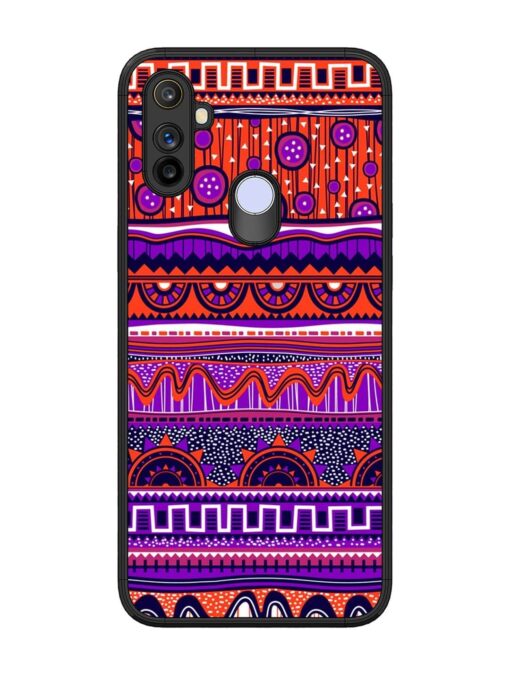 Ethnic Seamless Pattern Glossy Metal TPU Phone Cover for Realme Narzo 20A Zapvi