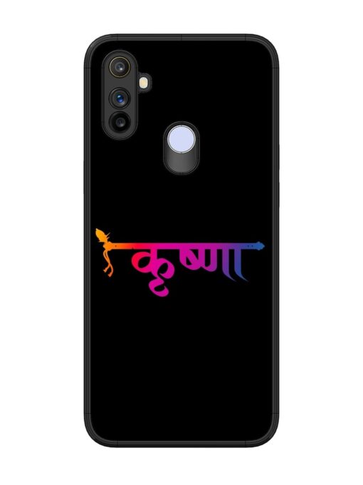 Krishna Typo Glossy Metal Phone Cover for Realme Narzo 20A Zapvi