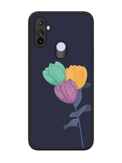 Flower Vector Glossy Metal Phone Cover for Realme Narzo 20A Zapvi