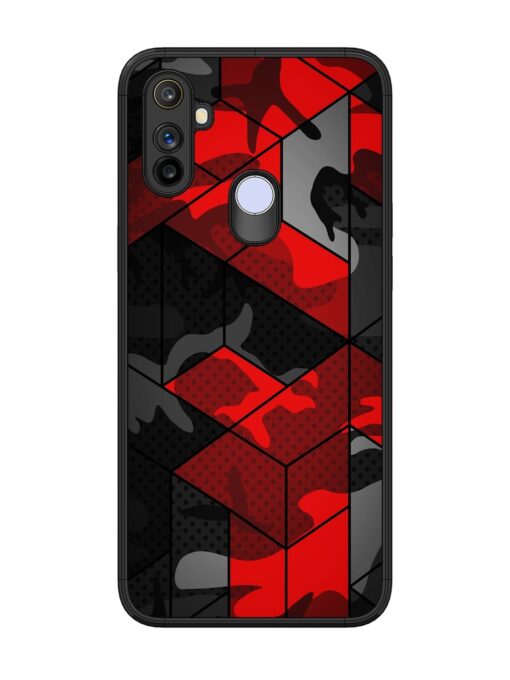 Royal Red Camouflage Pattern Glossy Metal Phone Cover for Realme Narzo 20A Zapvi