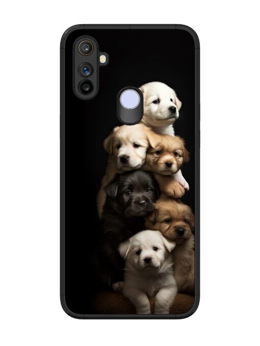 Cute Baby Dogs Glossy Metal Phone Cover for Realme Narzo 20A Zapvi