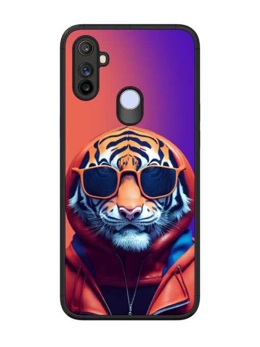 Tiger Animation Glossy Metal Phone Cover for Realme Narzo 20A Zapvi