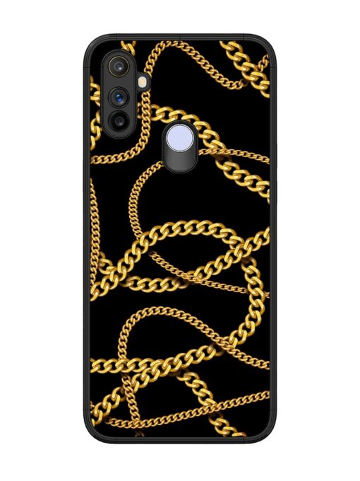 Decorative Golde Chain Glossy Metal Phone Cover for Realme Narzo 20A Zapvi