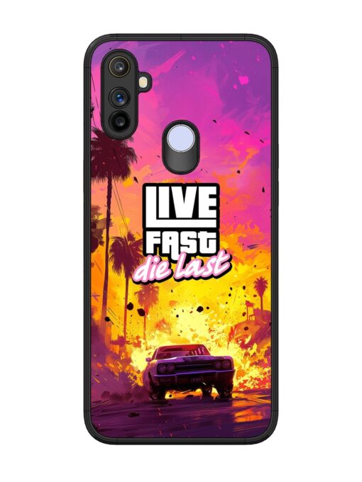 Live Fast Glossy Metal Phone Cover for Realme Narzo 20A Zapvi