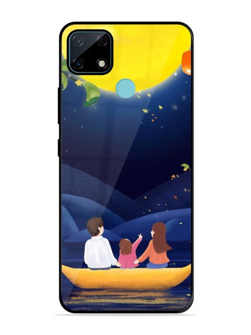 Happy Family And Beautiful View Glossy Metal Phone Cover for Realme Narzo 30A Zapvi