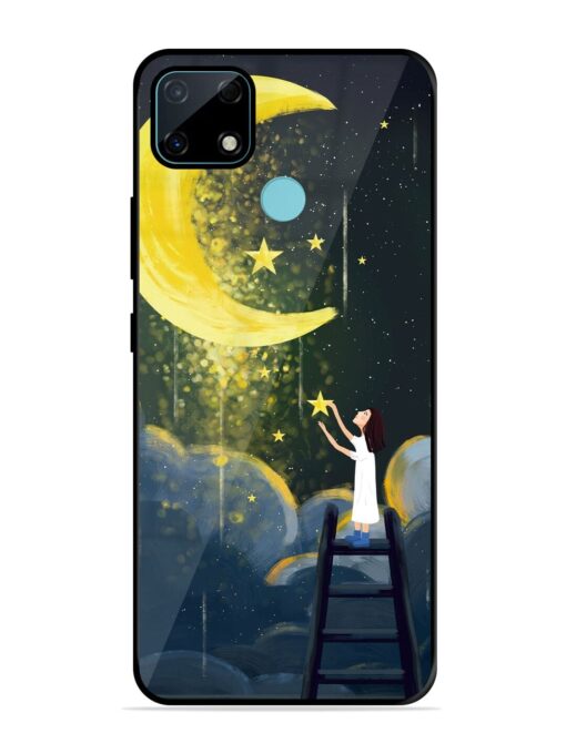 Moonlight Healing Night Illustration Glossy Metal TPU Phone Cover for Realme Narzo 30A Zapvi