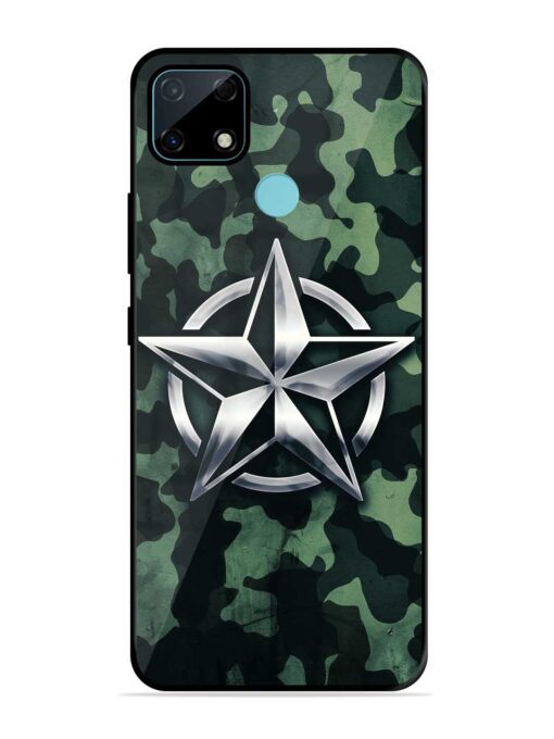 Indian Army Star Design Glossy Metal Phone Cover for Realme Narzo 30A Zapvi