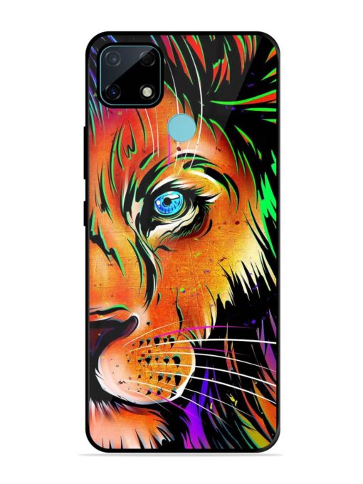 Colorful Lion Design Glossy Metal TPU Phone Cover for Realme Narzo 30A Zapvi