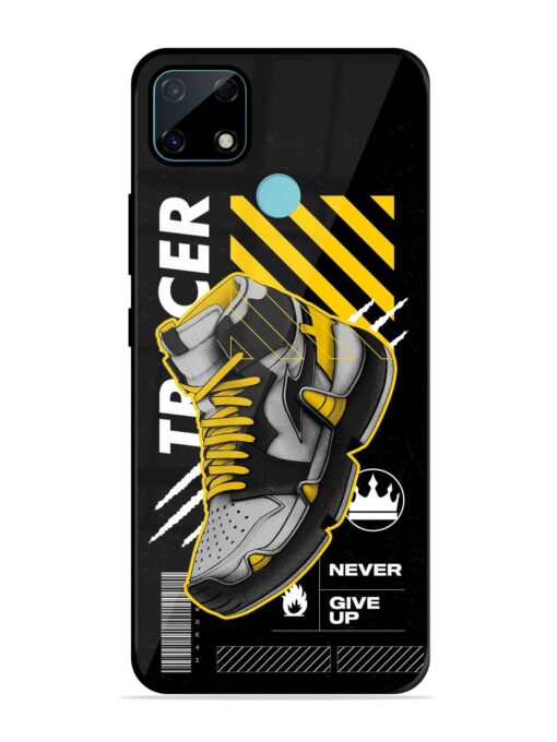 Shoe Background Glossy Metal Phone Cover for Realme Narzo 30A Zapvi