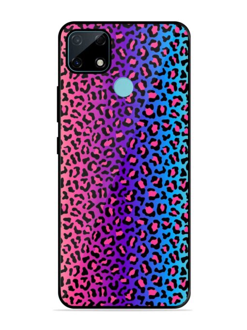 Colorful Leopard Seamless Glossy Metal Phone Cover for Realme Narzo 30A Zapvi