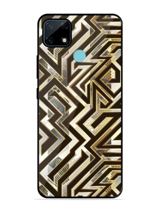 Technology Geometric Seamless Glossy Metal Phone Cover for Realme Narzo 30A Zapvi