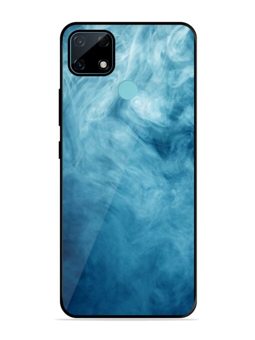 Blue Smoke Art Glossy Metal Phone Cover for Realme Narzo 30A Zapvi