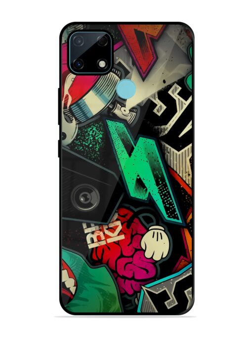 Graffiti Art Glossy Metal Phone Cover for Realme Narzo 30A Zapvi