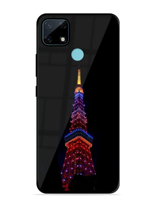 Eiffel Tower Night View Glossy Metal Phone Cover for Realme Narzo 30A Zapvi