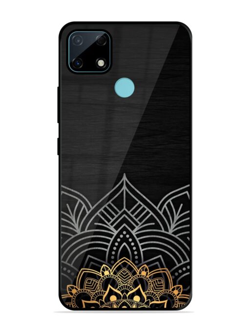 Decorative Golden Pattern Glossy Metal Phone Cover for Realme Narzo 30A Zapvi