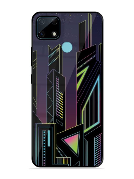 Neon Dreamscape Glossy Metal Phone Cover for Realme Narzo 30A Zapvi