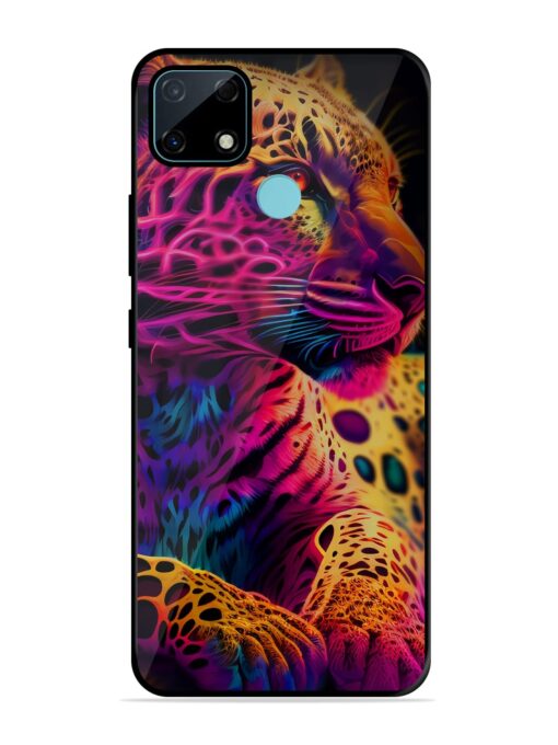 Leopard Art Glossy Metal Phone Cover for Realme Narzo 30A Zapvi