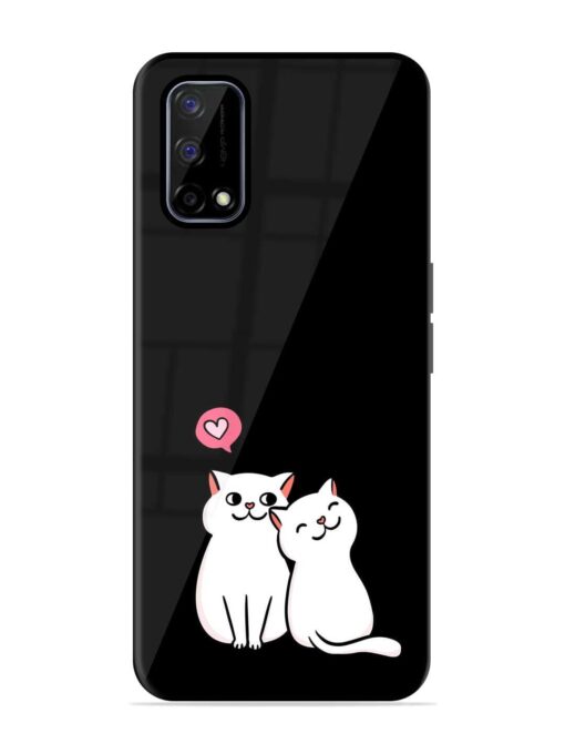 Cat Love Glossy Metal Phone Cover for Realme Narzo 30 Pro (5G) Zapvi