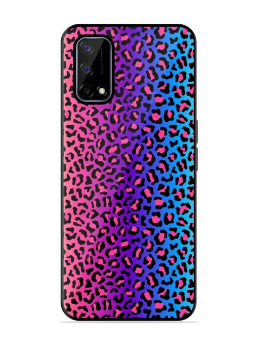 Colorful Leopard Seamless Glossy Metal Phone Cover for Realme Narzo 30 Pro (5G) Zapvi