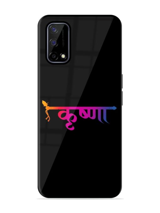 Krishna Typo Glossy Metal Phone Cover for Realme Narzo 30 Pro (5G) Zapvi