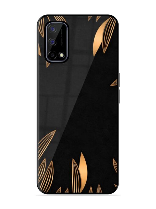 Golden Leaf Pattern Glossy Metal Phone Cover for Realme Narzo 30 Pro (5G) Zapvi