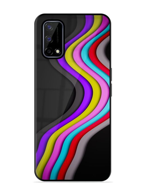 Liquid Blue Abstract Glossy Metal Phone Cover for Realme Narzo 30 Pro (5G) Zapvi