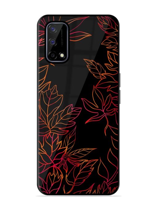 Red Floral Pattern Glossy Metal Phone Cover for Realme Narzo 30 Pro (5G) Zapvi