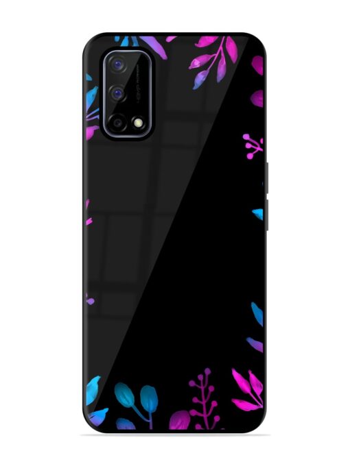 Flower Pattern Watercolor Glossy Metal Phone Cover for Realme Narzo 30 Pro (5G) Zapvi