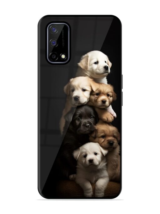 Cute Baby Dogs Glossy Metal Phone Cover for Realme Narzo 30 Pro (5G) Zapvi