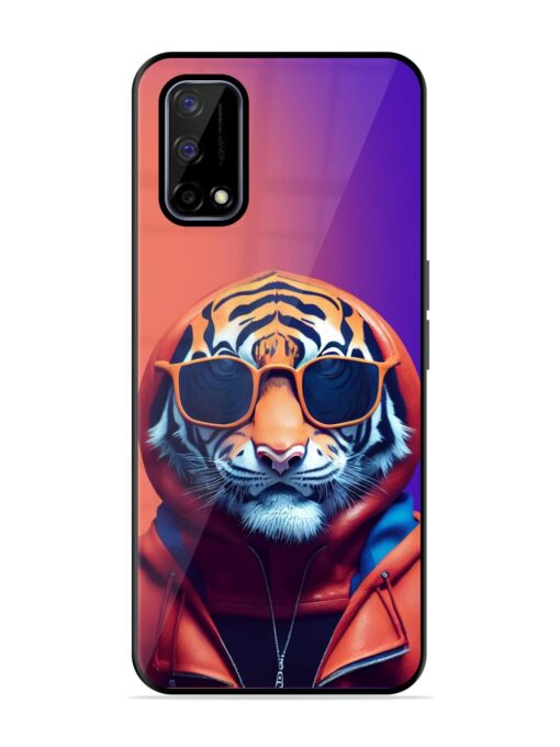 Tiger Animation Glossy Metal Phone Cover for Realme Narzo 30 Pro (5G) Zapvi